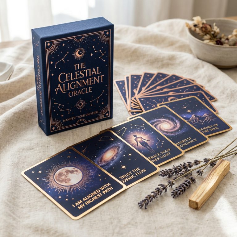 The Celestial Alignment Manifestation Oracle Deck (54 Gold Foil Cards)