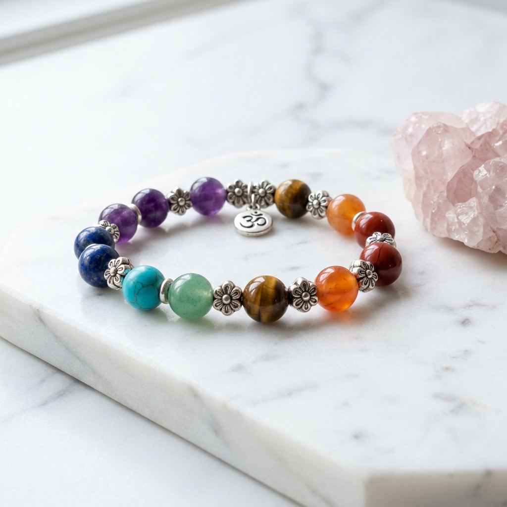 Energized 7 Chakra Healing Crystal Bracelet