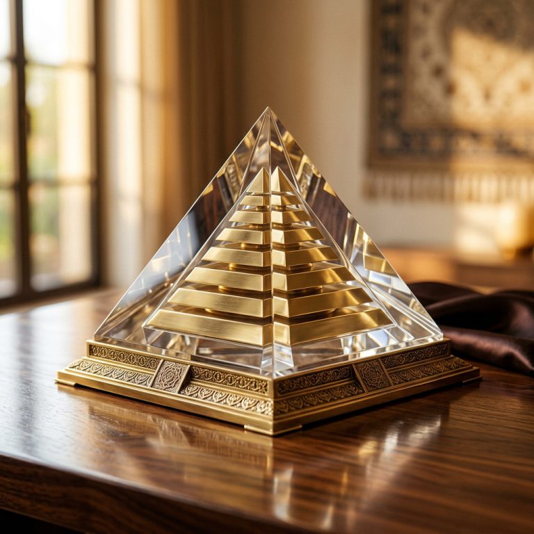 Vastu Pyra Pyramid (9-Layer Brass & Energy Crystal Grid)