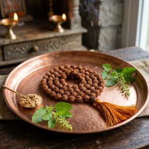 Authentic 5 Mukhi Rudraksha Japa Mala (108 Beads)